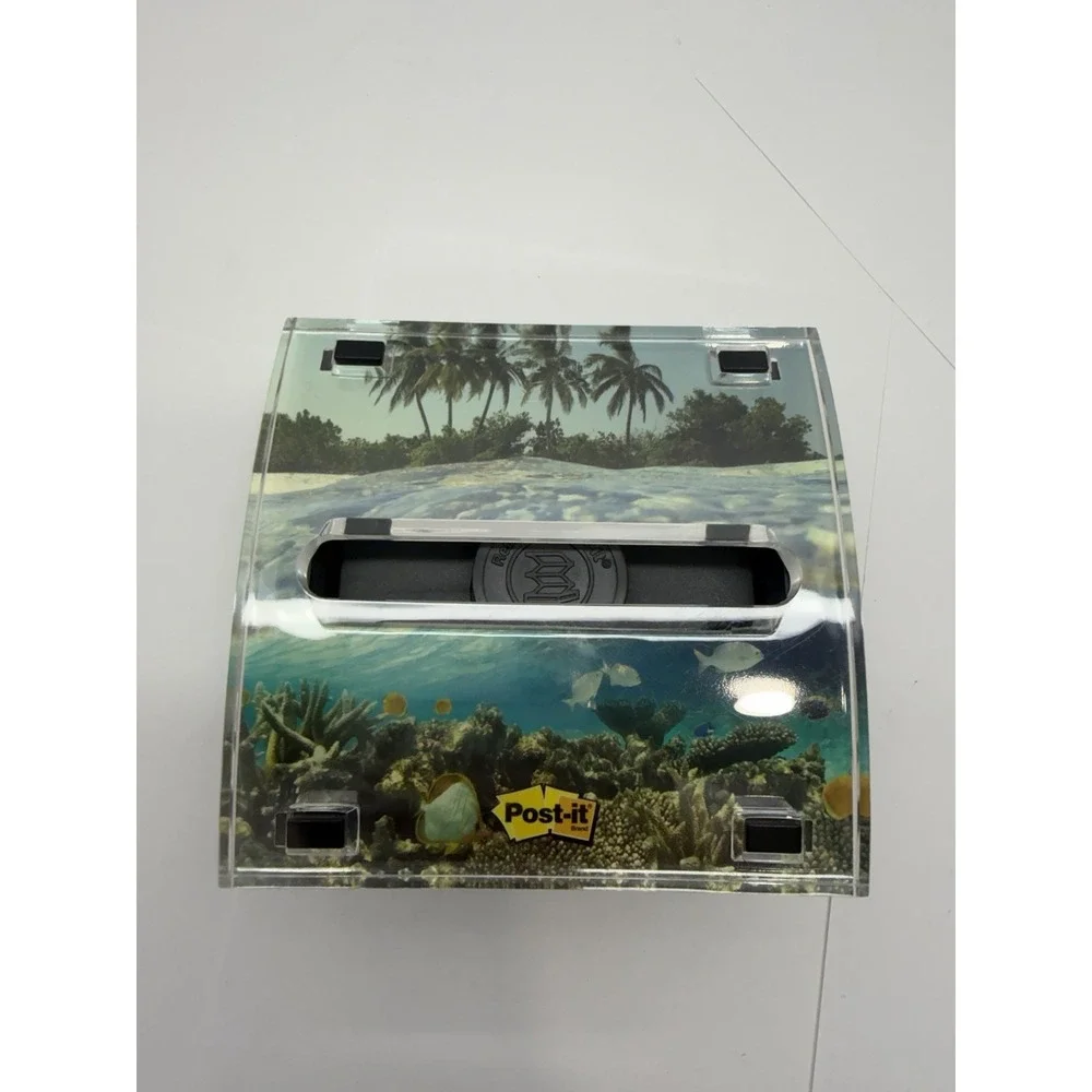 Post-it Pop-Up Note Dispenser Desktop Holder, Tropical Beach Ocean Design Fish
